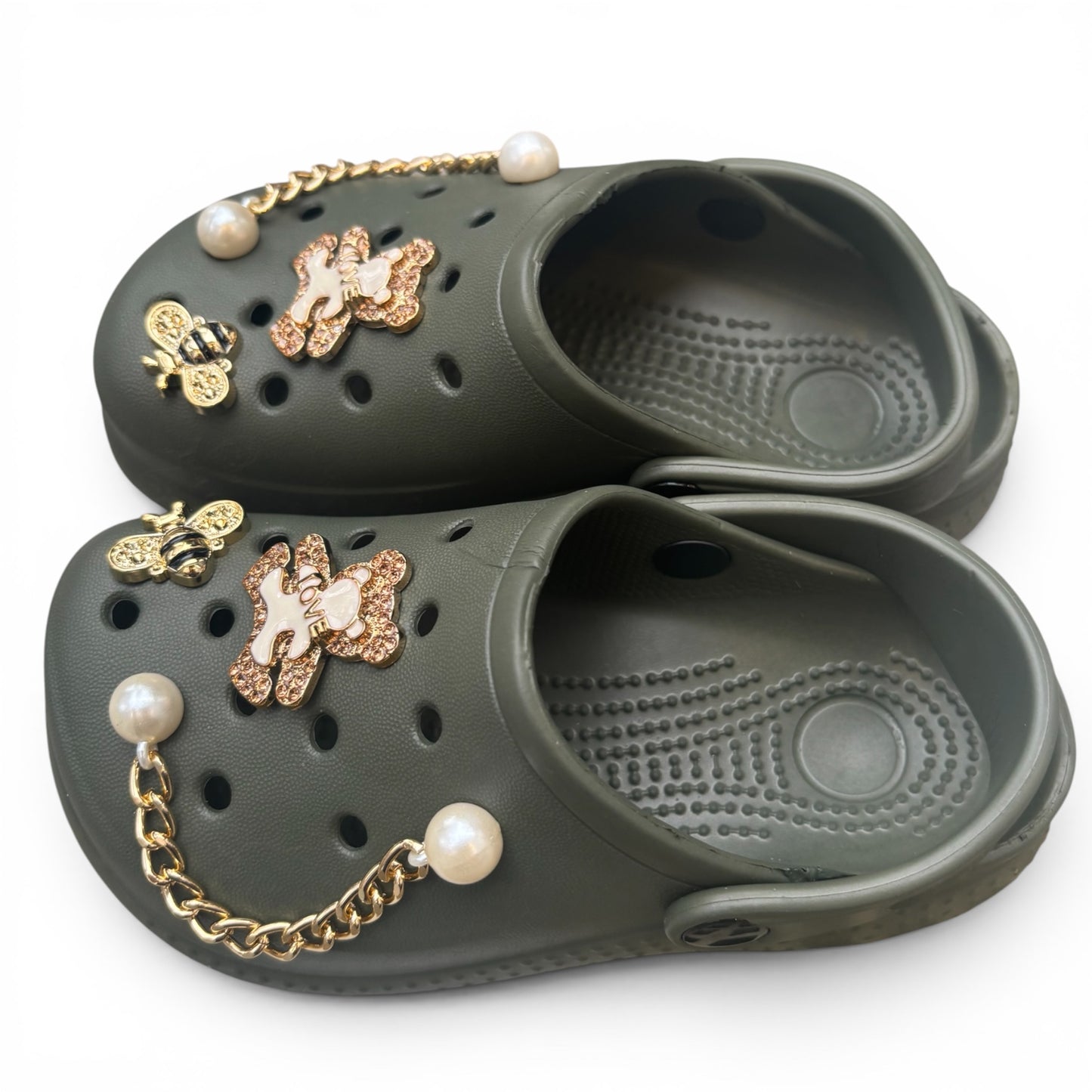 Sabots Enfant Kaki Ourson & Perles