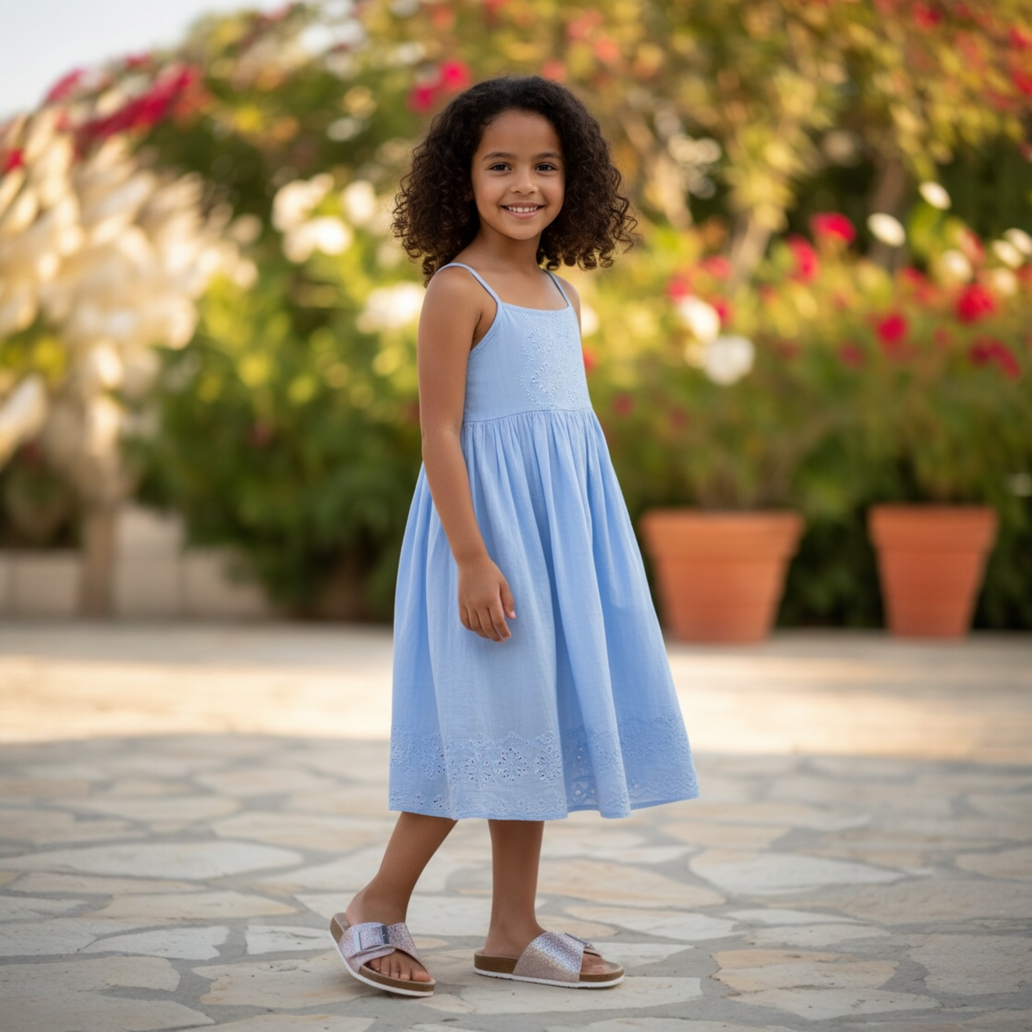 Mules Pailletées Roses Enfant