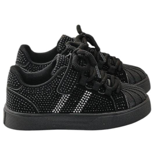 Baskets Fille Noire Strass Stella