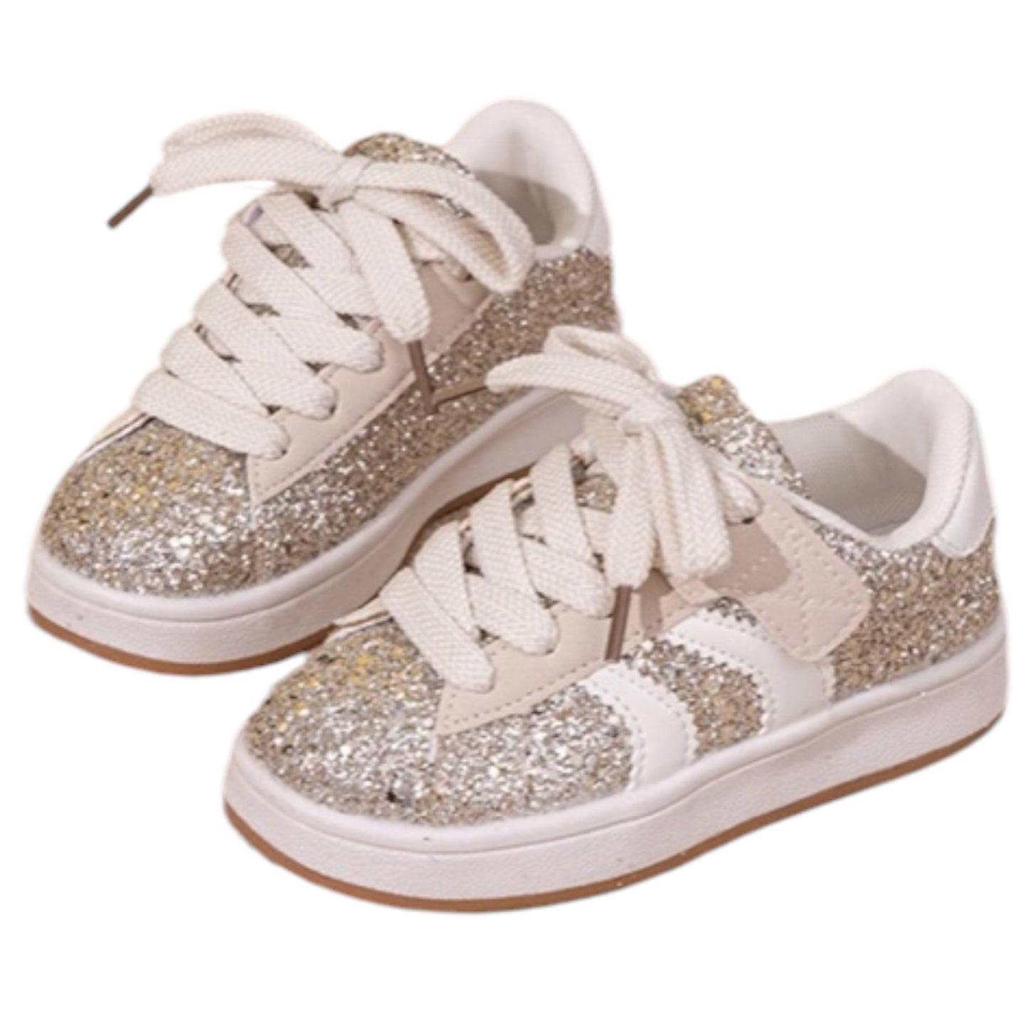 Baskets Pailletées Beige Enfant Noah