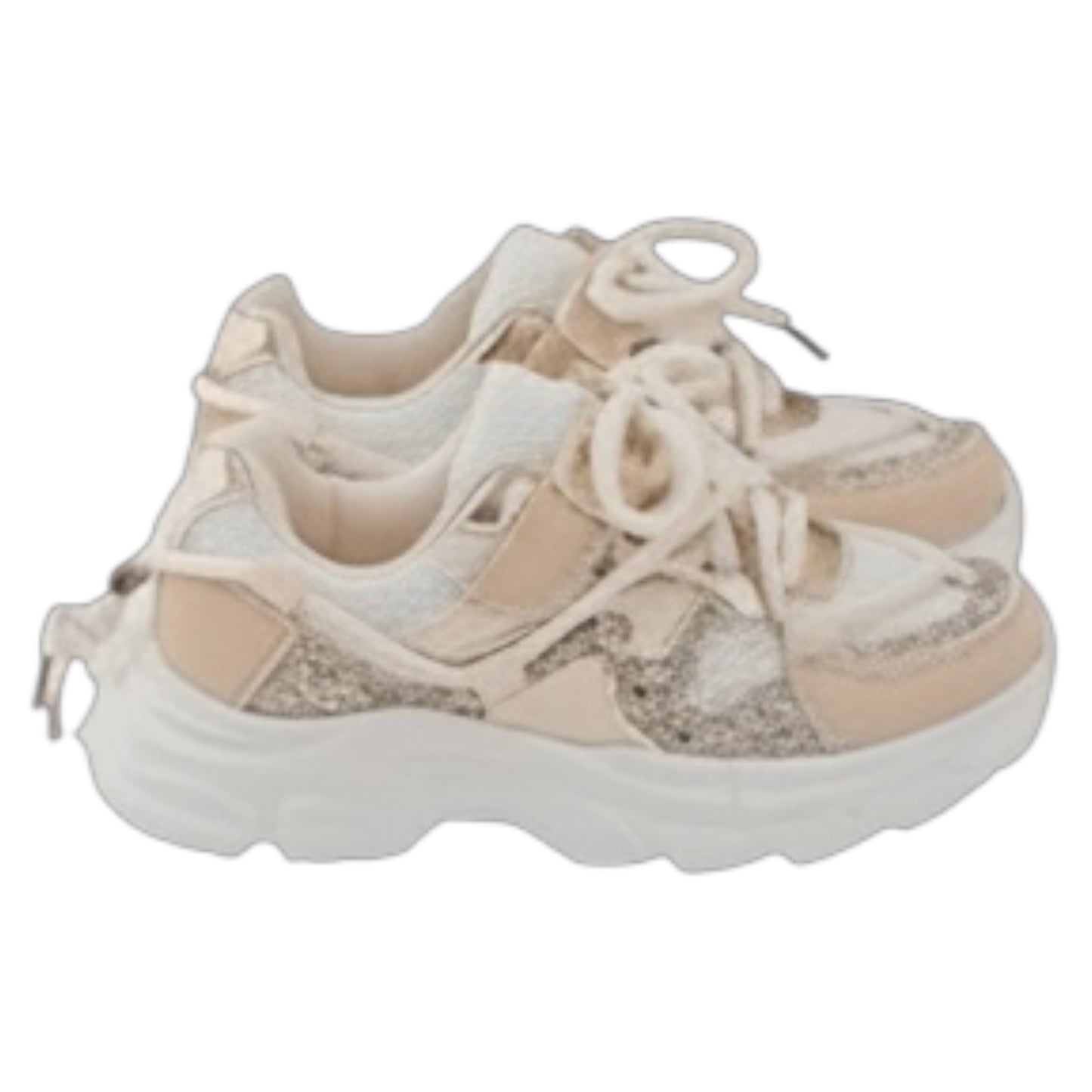 Baskets Enfant Beige & Pailletées Eva