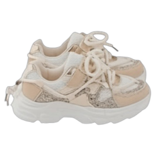 Baskets Enfant Beige & Pailletées Eva