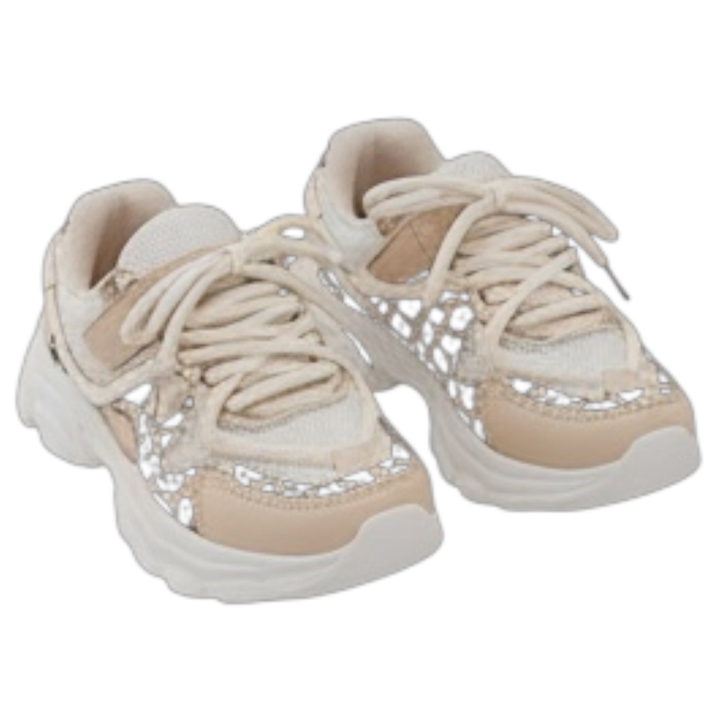 Baskets Enfant Beige & Pailletées Eva