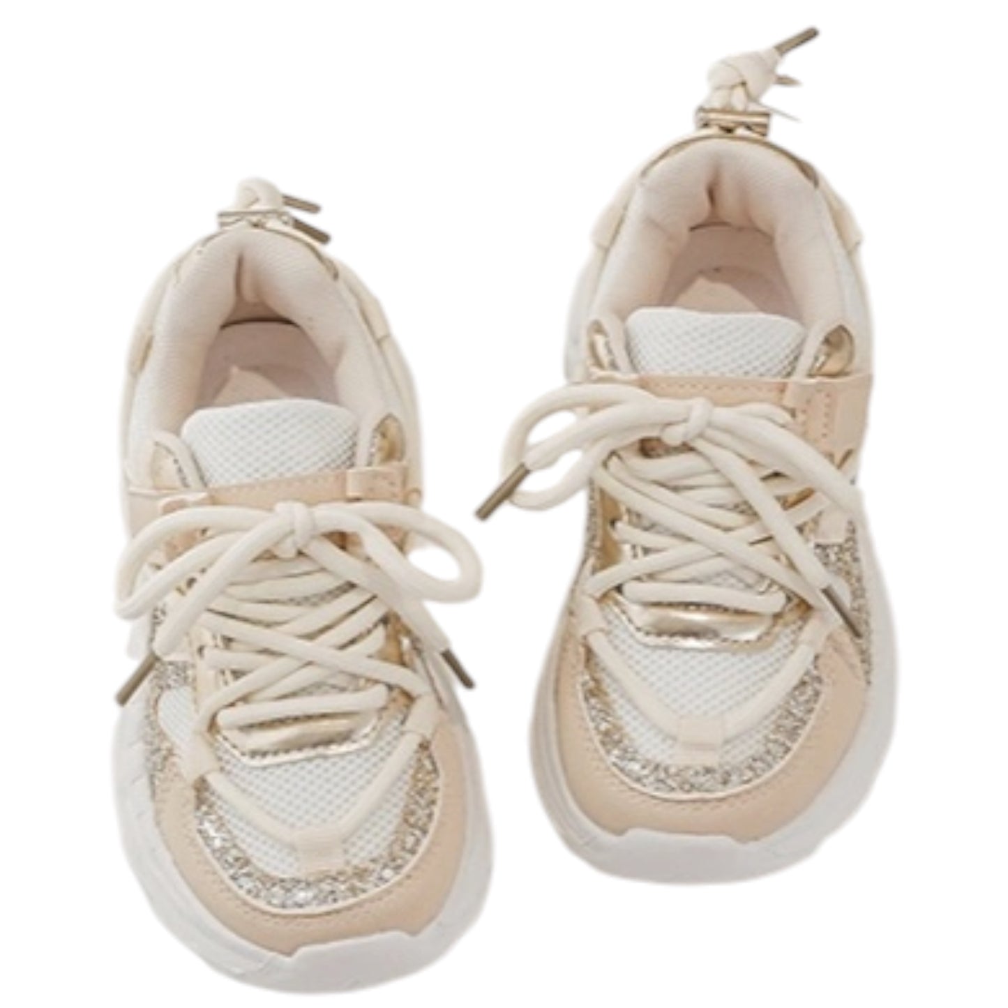 Baskets Enfant Beige & Pailletées Eva