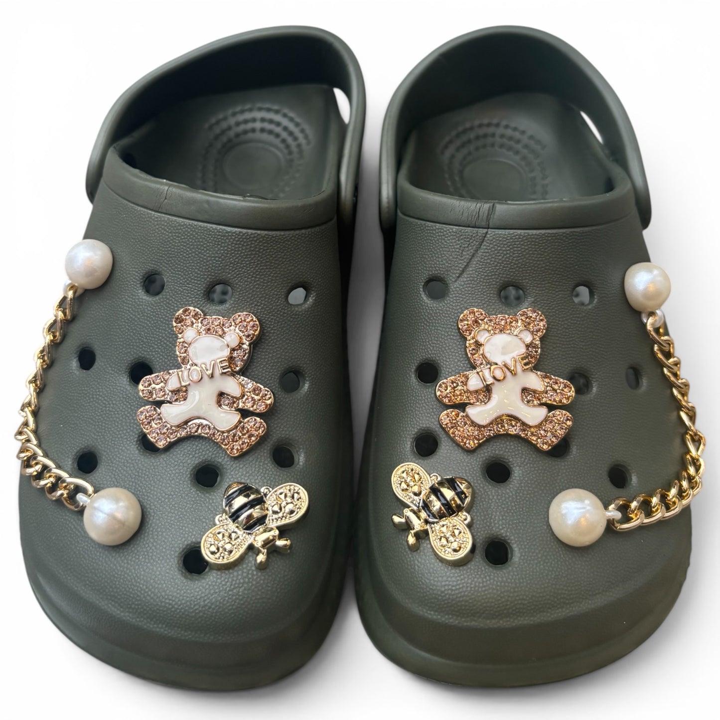 Sabots Enfant Kaki Ourson & Perles