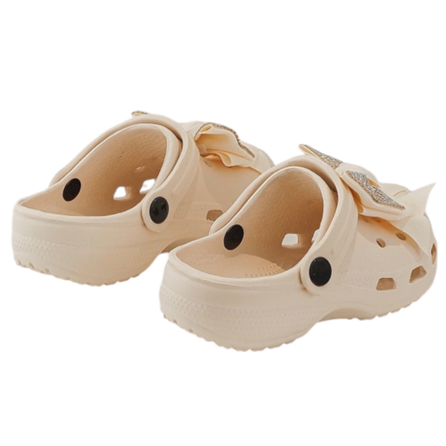 Sabots Élégance Beige – Nœud Strass