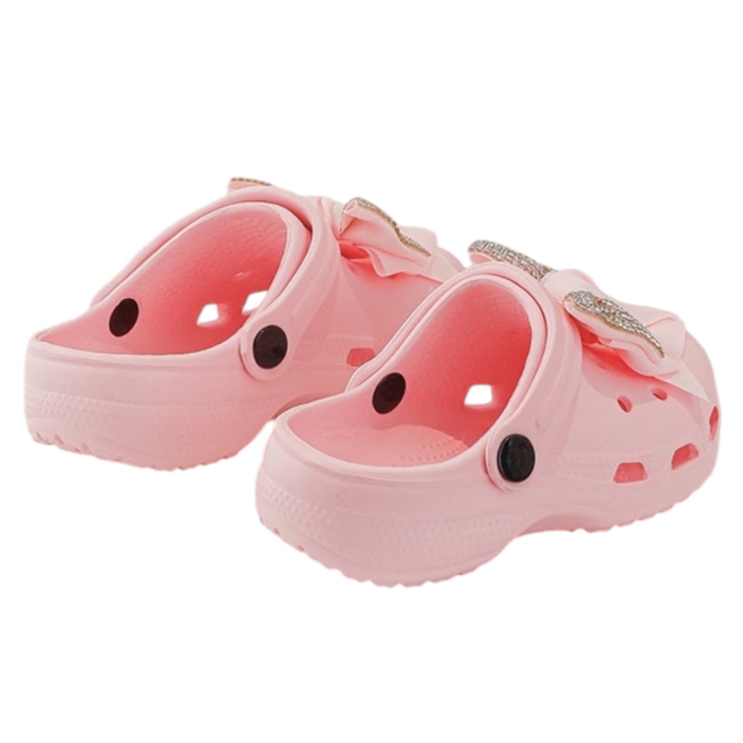 Sabots Élégance Rose – Nœud Strass