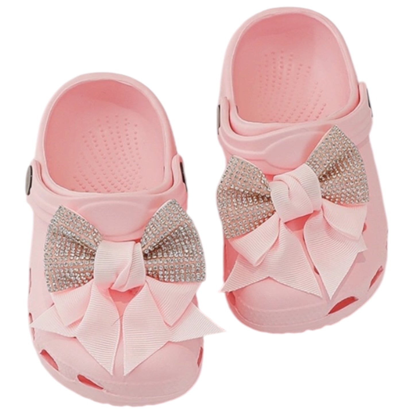 Sabots Élégance Rose – Nœud Strass