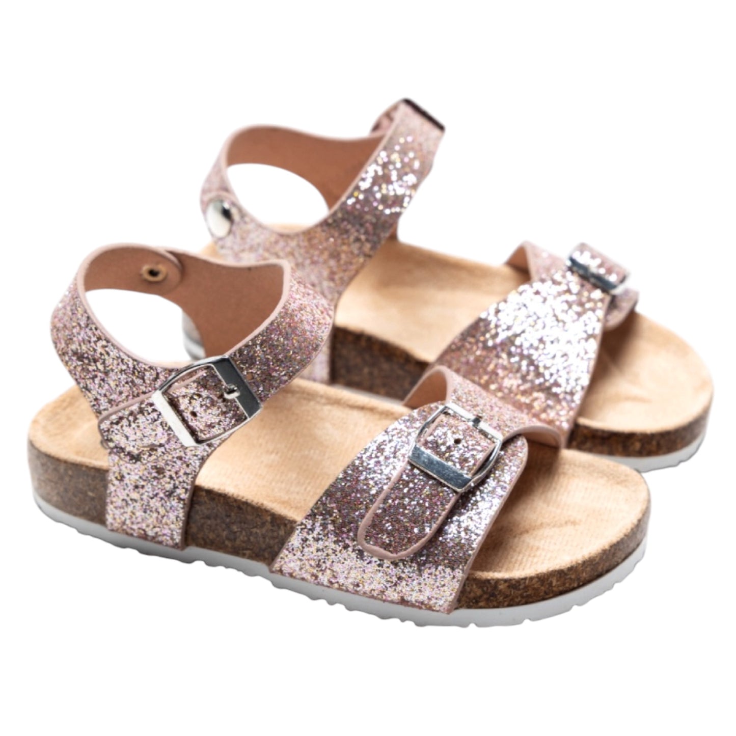 Sandales enfant pailletées Romy roses