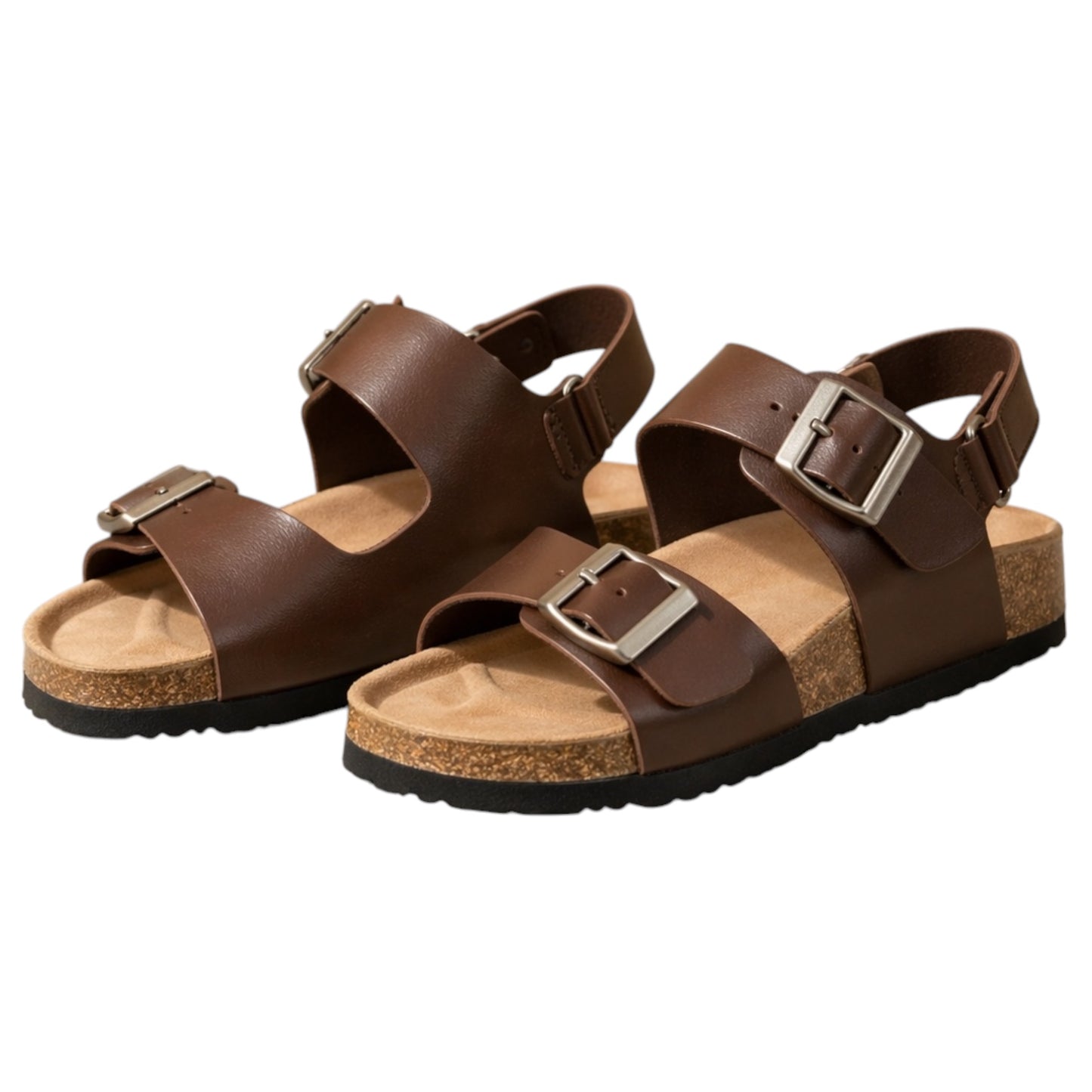 Sandales enfant à double boucle Gabin marron