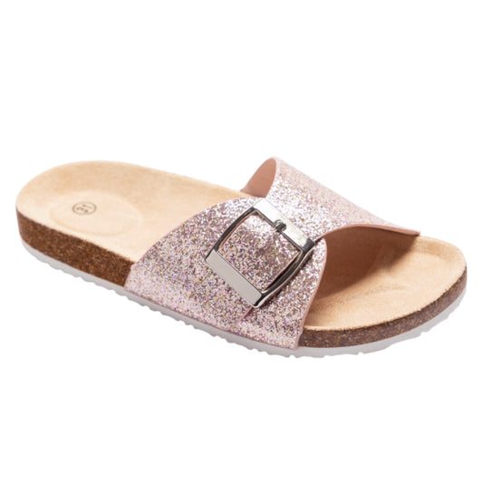 Mules Pailletées Roses Enfant