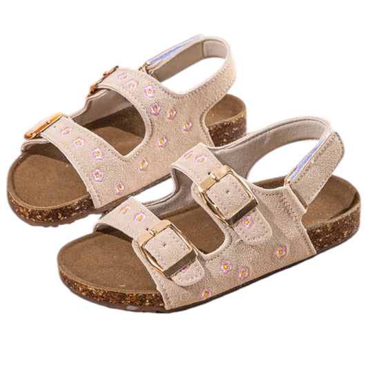 Sandales Enfant Fleuries Beige Jade